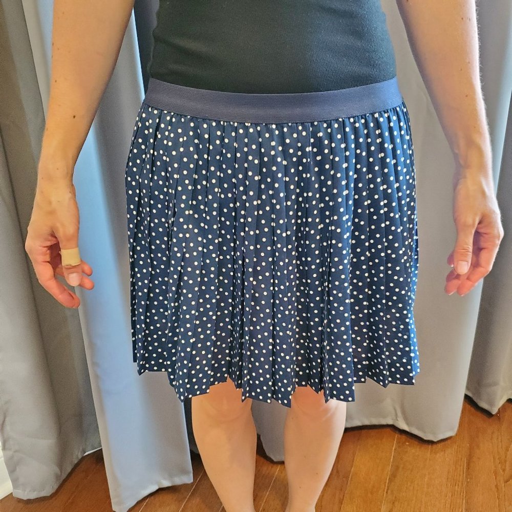 Navy blue polka dot skirt - Picture 1 of 4